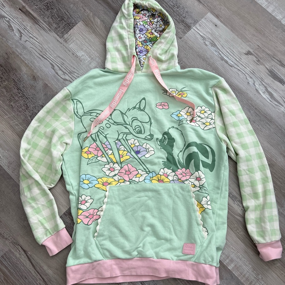 EUC Loungefly Bambi Disney hoodie Large